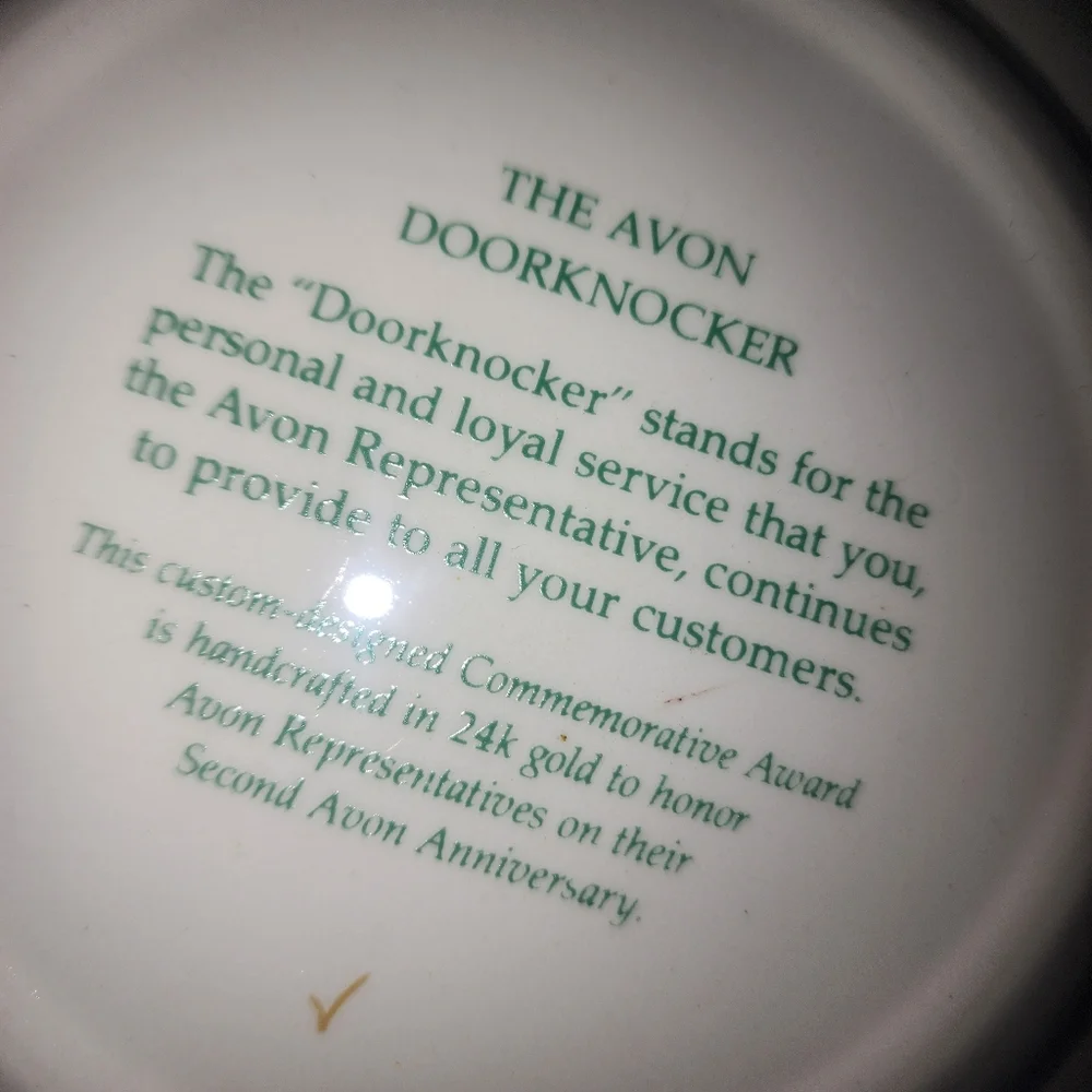 VINTAGE AVON EUC SECOND   ANNIVERSARY PLATE THE  DOORKNOCKERS COLLECTORS EDI…
